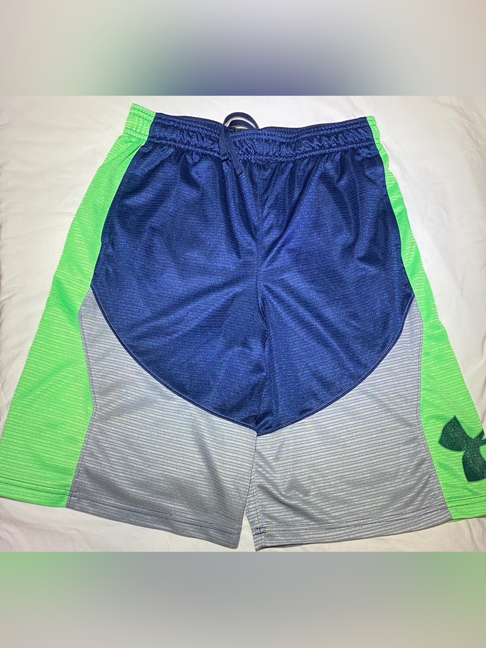 Under Armour youth Navy, Gray & Neon Green Athletic Shorts